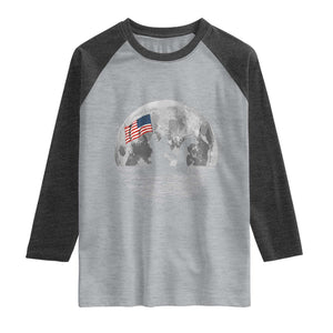 Bigfoot Loch Ness Monster 4th of July Raglan Shirt Funny Cryptid Moon Night