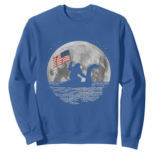 Bigfoot Loch Ness Monster 4th of July Sweatshirt Funny Cryptid Moon Night