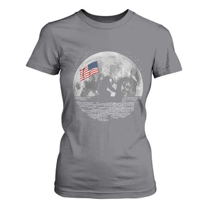 Bigfoot Loch Ness Monster 4th of July T Shirt For Women Funny Cryptid Moon Night