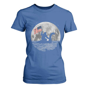 Bigfoot Loch Ness Monster 4th of July T Shirt For Women Funny Cryptid Moon Night