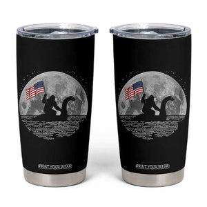 Bigfoot Loch Ness Monster 4th of July Tumbler Cup Funny Cryptid Moon Night