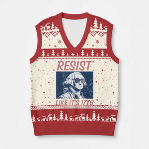 Resist Like its 1776 V-Neck Knit Sweater Vest America 4th of July 250 Years Freedom