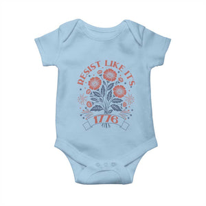 Resist Like its 1776 Baby Onesie Vintage Boho Floral Subtle 250th Anniversary