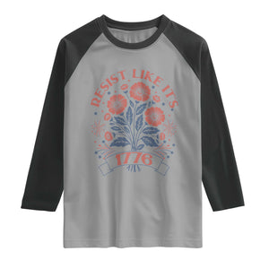 Resist Like its 1776 Raglan Shirt Vintage Boho Floral Subtle 250th Anniversary
