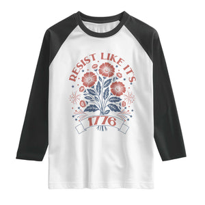 Resist Like its 1776 Raglan Shirt Vintage Boho Floral Subtle 250th Anniversary