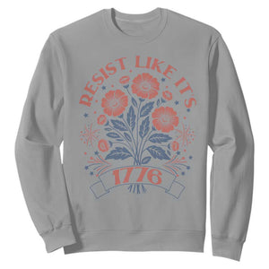 Resist Like its 1776 Sweatshirt Vintage Boho Floral Subtle 250th Anniversary