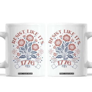 Resist Like its 1776 Coffee Mug Vintage Boho Floral Subtle 250th Anniversary