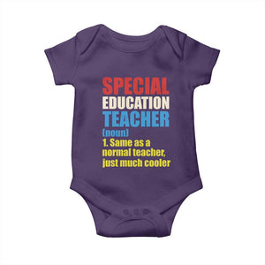 Special Education Teacher Definition Baby Onesie Funny Back to School TS14 Purple Print Your Wear