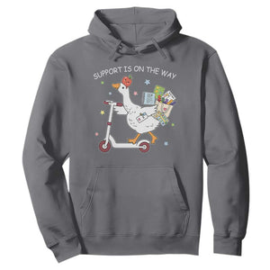 Special Education SPED Teacher Goose Scooter Hoodie Support Is On The Way TS14 Charcoal Print Your Wear
