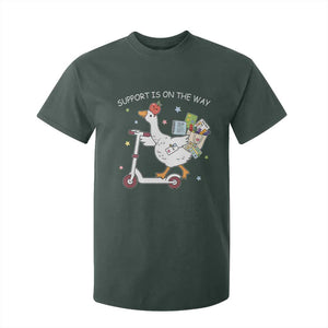 Special Education SPED Teacher Goose Scooter T Shirt For Kid Support Is On The Way TS14 Dark Forest Green Print Your Wear