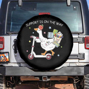 Special Education SPED Teacher Goose Scooter Spare Tire Cover Support Is On The Way TS14 No hole Black Print Your Wear
