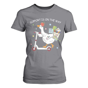 Special Education SPED Teacher Goose Scooter T Shirt For Women Support Is On The Way TS14 Charcoal Print Your Wear