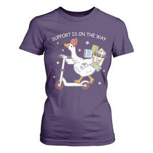 Special Education SPED Teacher Goose Scooter T Shirt For Women Support Is On The Way TS14 Purple Print Your Wear