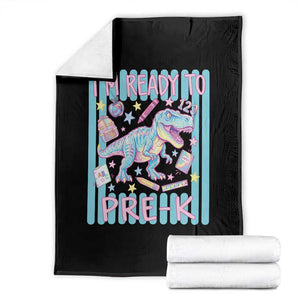 Funny Dinosaur First Day of School Pre-k Kindergarten Throw Blanket I'm Ready To Pre K