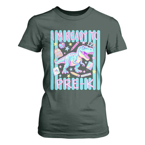 Funny Dinosaur First Day of School Pre-k Kindergarten T Shirt For Women I'm Ready To Pre K