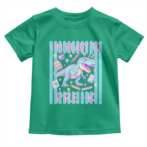 Funny Dinosaur First Day of School Pre-k Kindergarten Toddler T Shirt I'm Ready To Pre K