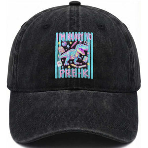 Funny Dinosaur First Day of School Pre-k Kindergarten Washed Cotton Baseball Cap I'm Ready To Pre K