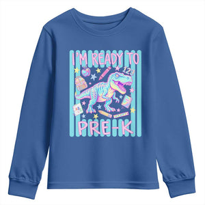 Funny Dinosaur First Day of School Pre-k Kindergarten Youth Sweatshirt I'm Ready To Pre K
