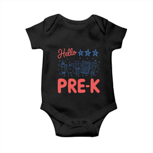 First Day of Pre-K Boys Girls Toddler Preschool Patriotic US Baby Onesie TS14 Black Print Your Wear
