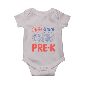 First Day of Pre-K Boys Girls Toddler Preschool Patriotic US Baby Onesie TS14 Ice Gray Print Your Wear