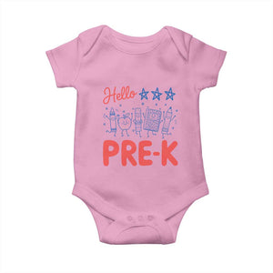 First Day of Pre-K Boys Girls Toddler Preschool Patriotic US Baby Onesie TS14 Light Pink Print Your Wear