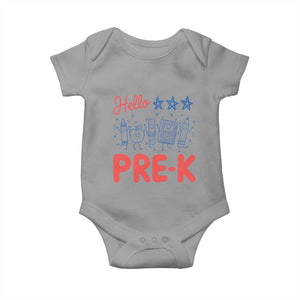 First Day of Pre-K Boys Girls Toddler Preschool Patriotic US Baby Onesie TS14 Sport Gray Print Your Wear