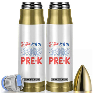 First Day of Pre-K Boys Girls Toddler Preschool Patriotic US Bullet Tumbler TS14 White Print Your Wear