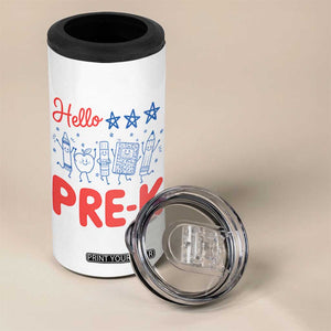 First Day of Pre-K Boys Girls Toddler Preschool Patriotic US 4 in 1 Can Cooler Tumbler TS14 Print Your Wear