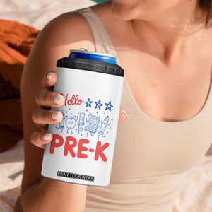 First Day of Pre-K Boys Girls Toddler Preschool Patriotic US 4 in 1 Can Cooler Tumbler TS14 Print Your Wear