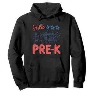 First Day of Pre-K Boys Girls Toddler Preschool Patriotic US Hoodie TS14 Black Print Your Wear