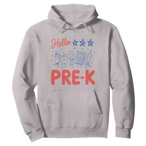 First Day of Pre-K Boys Girls Toddler Preschool Patriotic US Hoodie TS14 Ice Gray Print Your Wear