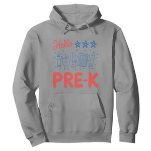 First Day of Pre-K Boys Girls Toddler Preschool Patriotic US Hoodie TS14 Sport Gray Print Your Wear
