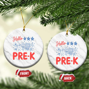 First Day of Pre-K Boys Girls Toddler Preschool Patriotic US Ceramic Ornament TS14 1pc White Marble Print Your Wear