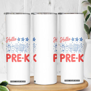 First Day of Pre-K Boys Girls Toddler Preschool Patriotic US Skinny Tumbler TS14 Print Your Wear