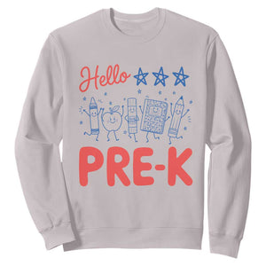 First Day of Pre-K Boys Girls Toddler Preschool Patriotic US Sweatshirt TS14 Ice Gray Print Your Wear