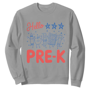 First Day of Pre-K Boys Girls Toddler Preschool Patriotic US Sweatshirt TS14 Sport Gray Print Your Wear