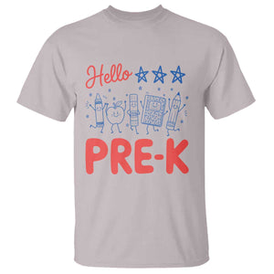 First Day of Pre-K Boys Girls Toddler Preschool Patriotic US T Shirt TS14 Ice Gray Print Your Wear