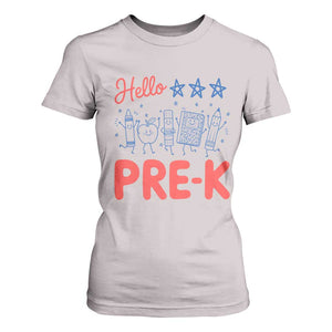 First Day of Pre-K Boys Girls Toddler Preschool Patriotic US T Shirt For Women TS14 Ice Gray Print Your Wear