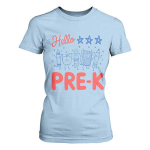 First Day of Pre-K Boys Girls Toddler Preschool Patriotic US T Shirt For Women TS14 Light Blue Print Your Wear