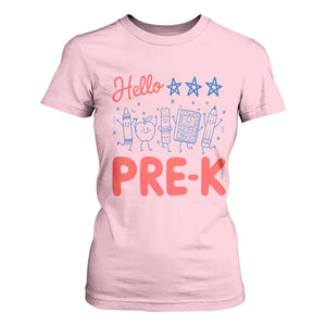 First Day of Pre-K Boys Girls Toddler Preschool Patriotic US T Shirt For Women TS14 Light Pink Print Your Wear