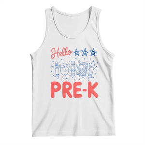 First Day of Pre-K Boys Girls Toddler Preschool Patriotic US Tank Top TS14 White Print Your Wear