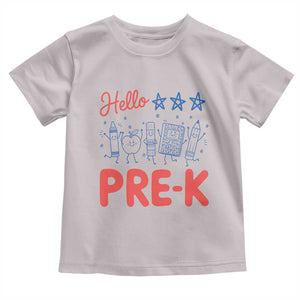 First Day of Pre-K Boys Girls Toddler Preschool Patriotic US Toddler T Shirt TS14 Ice Gray Print Your Wear
