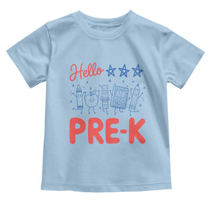 First Day of Pre-K Boys Girls Toddler Preschool Patriotic US Toddler T Shirt TS14 Light Blue Print Your Wear
