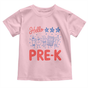 First Day of Pre-K Boys Girls Toddler Preschool Patriotic US Toddler T Shirt TS14 Light Pink Print Your Wear
