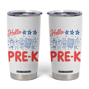 First Day of Pre-K Boys Girls Toddler Preschool Patriotic US Tumbler Cup TS14 White Print Your Wear