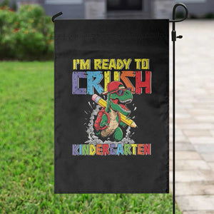 I'm Ready to Crush Pre-K Back to School T-Rex Dinosaur Garden Flag