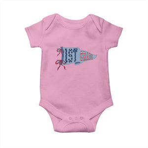 1st Grade Teacher Pennant US Flag Back to School Baby Onesie