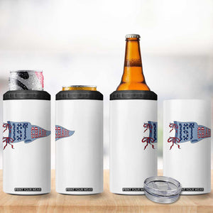 1st Grade Teacher Pennant US Flag Back to School 4 in 1 Can Cooler Tumbler