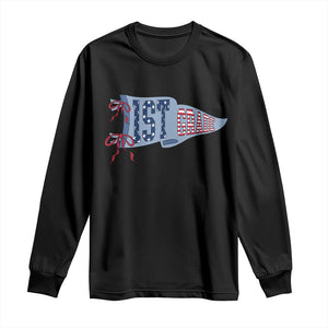 1st Grade Teacher Pennant US Flag Back to School Long Sleeve Shirt