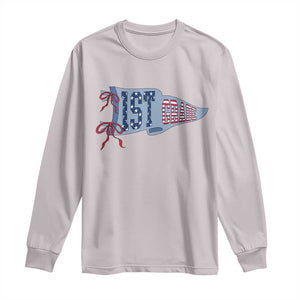 1st Grade Teacher Pennant US Flag Back to School Long Sleeve Shirt